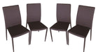 J&M DC-13 Leather Dining Chair in Brown (Set of 4) image