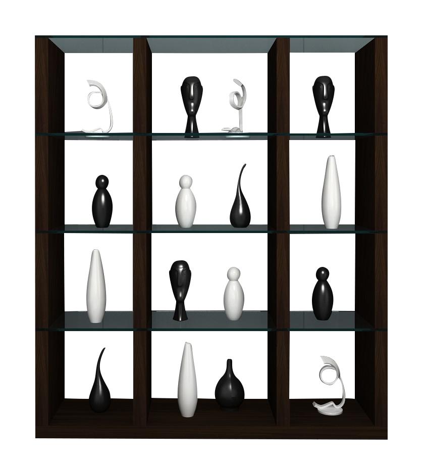 J&M Float Dining Display Wall in Dark Oak