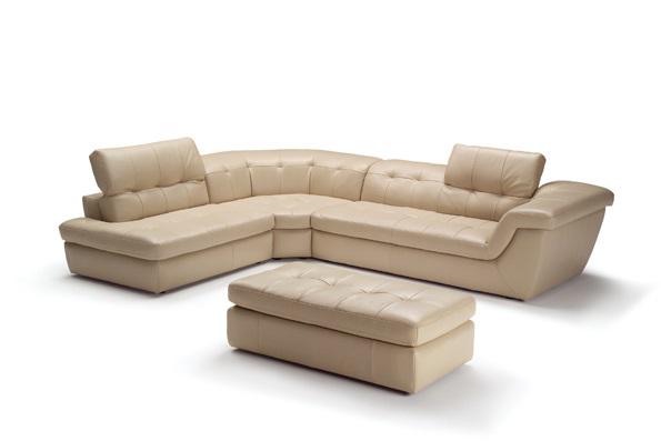 J&M Furniture 397 Italian Leather Sectional Beige Color LAF Chaise image