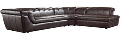 J&M Furniture 397 Italian Leather Sectional RAF Chaise in Chocolate image