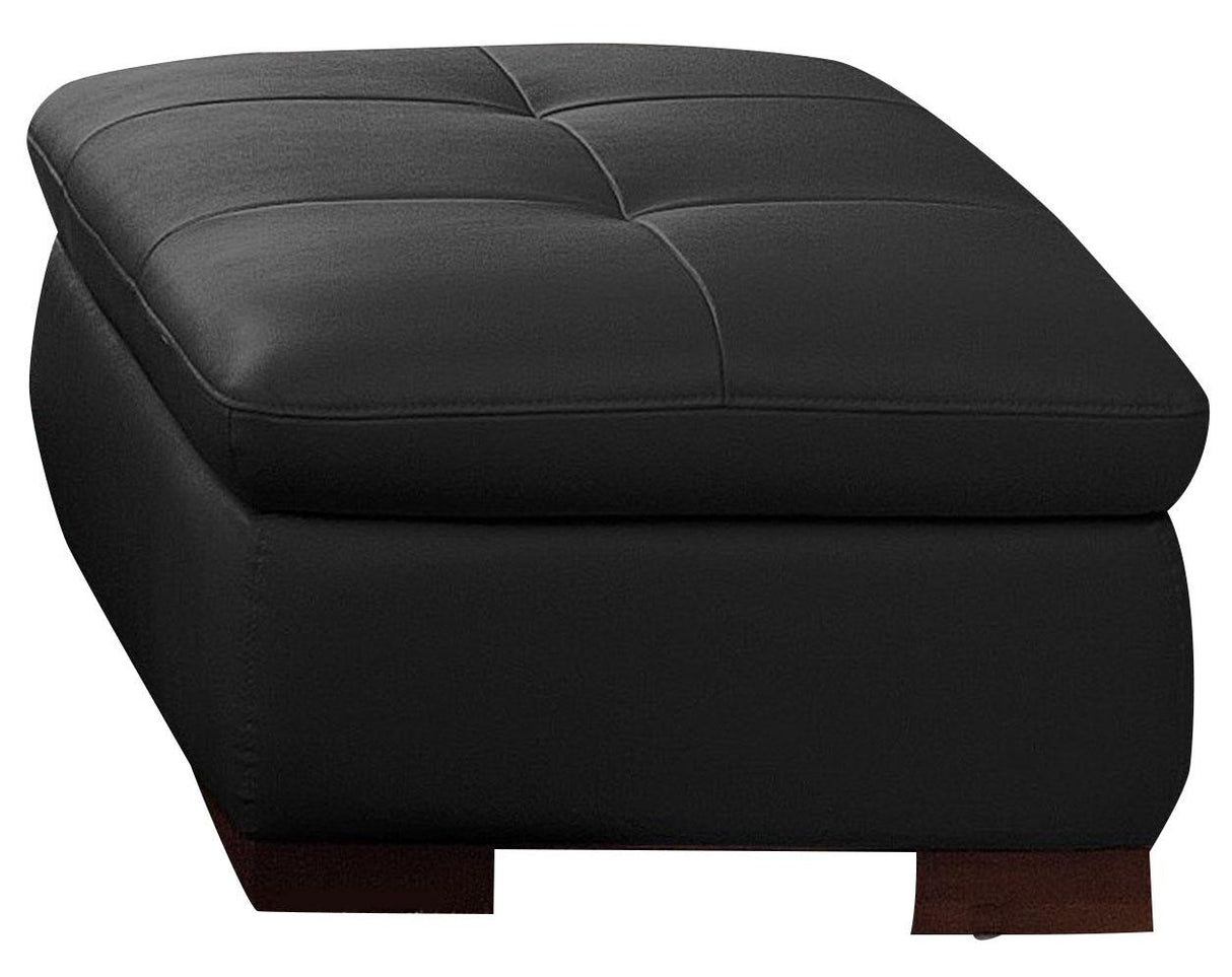 J&M Furniture 625 Italian Leather Ottoman in Black