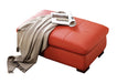 J&M Furniture 625 Italian Leather Ottoman in Pumpkin image