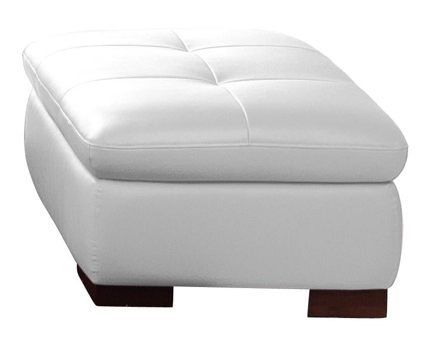 J&M Furniture 625 Italian Leather Ottoman in White