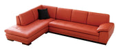 J&M Furniture 625 Italian Leather Sectional LAF in Pumpkin image