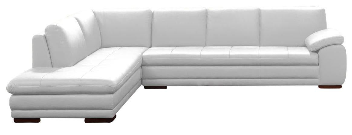 J&M Furniture 625 Italian Leather Sectional LAF in White