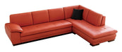 J&M Furniture 625 Italian Leather Sectional RAF in Pumpkin image