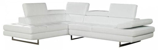 J&M Furniture A761 Italian Leather Sectional LAF in White image