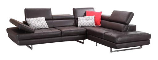 J&M Furniture A761 Italian Leather Sectional RAF in Coffee image