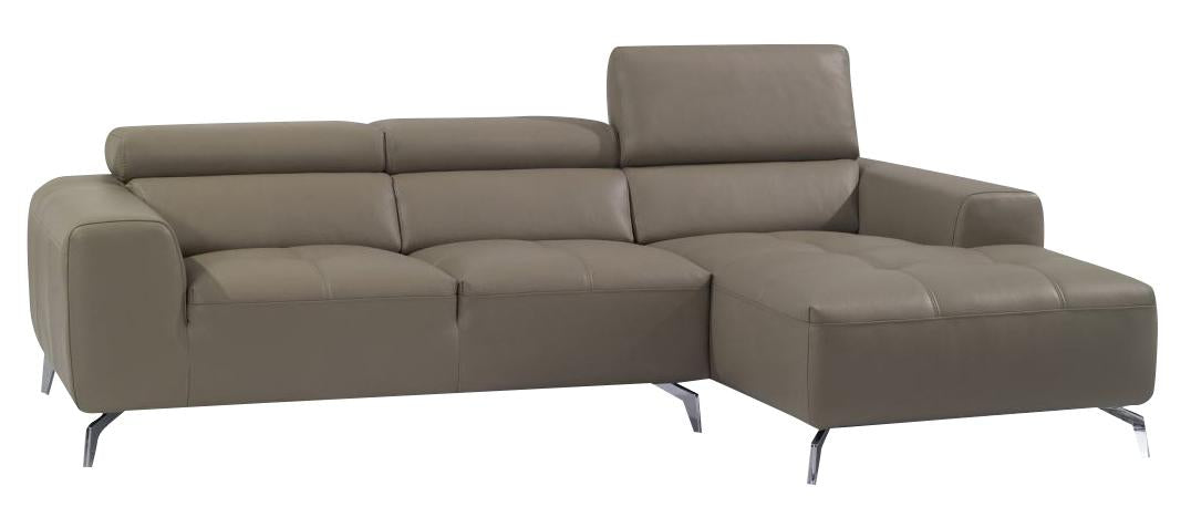 J&M Furniture A978B Italian Leather Sectional RAF Chaise in Burlywood
