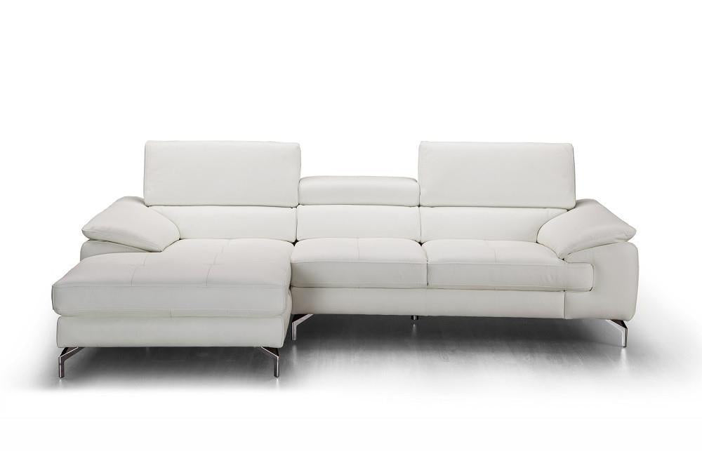 J&M Furniture Alice Left Hand Facing Chaise Sectional in White