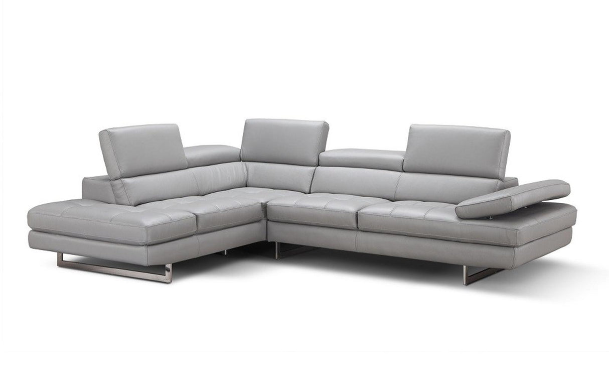 J&M Furniture Aurora Left Hand Facing Chaise Sectional in Light Grey