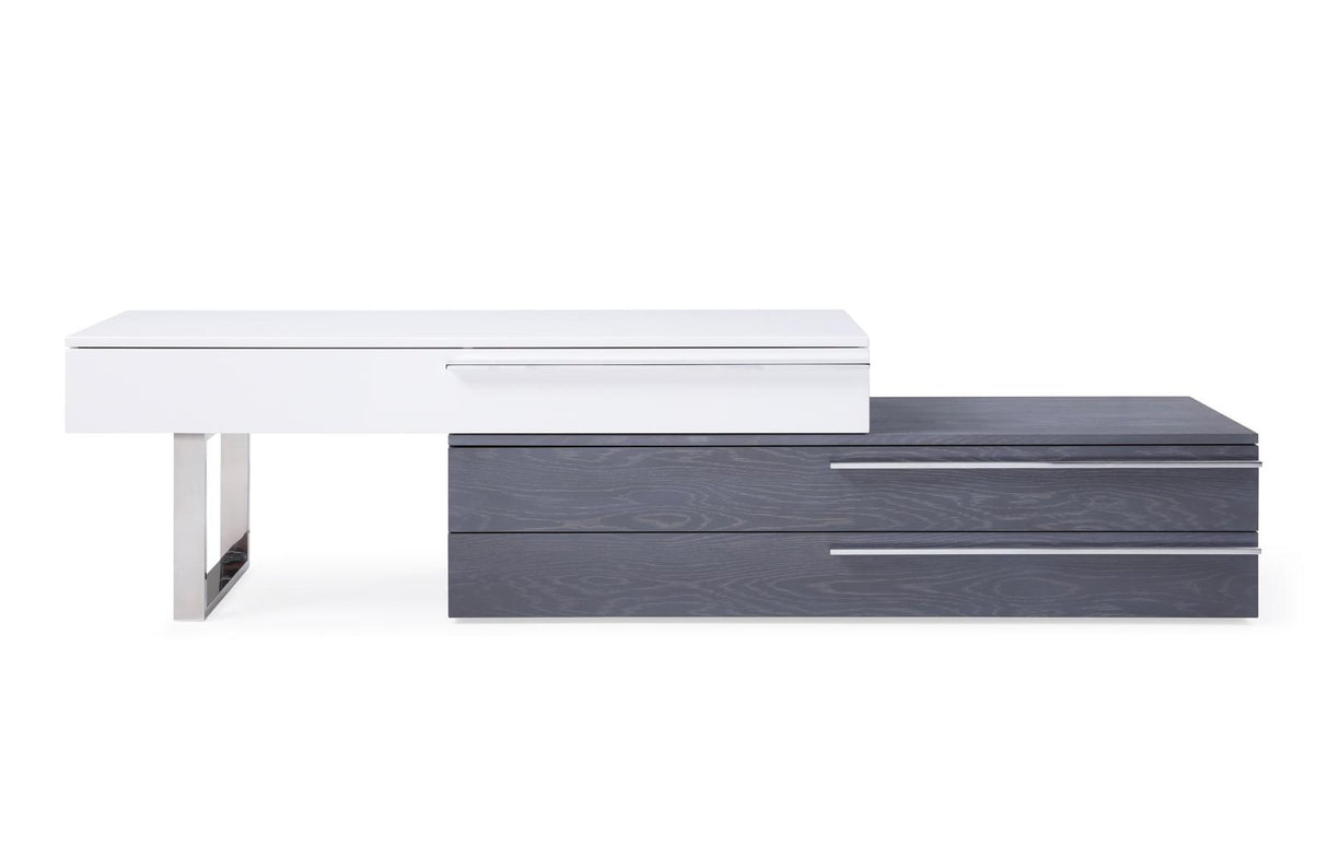 J&M Furniture CE Hudson TV Base in Grey & White