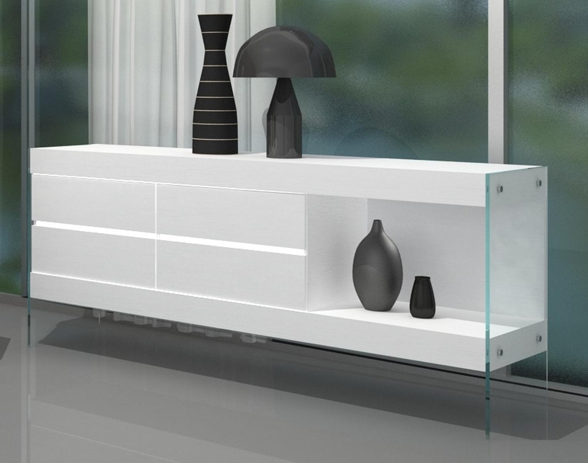 J&M Furniture Cloud Buffet High Gloss in White