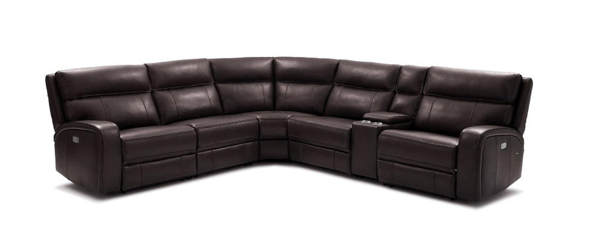 J&M Furniture Cozy 6pc Motion Sectional in Chocolate