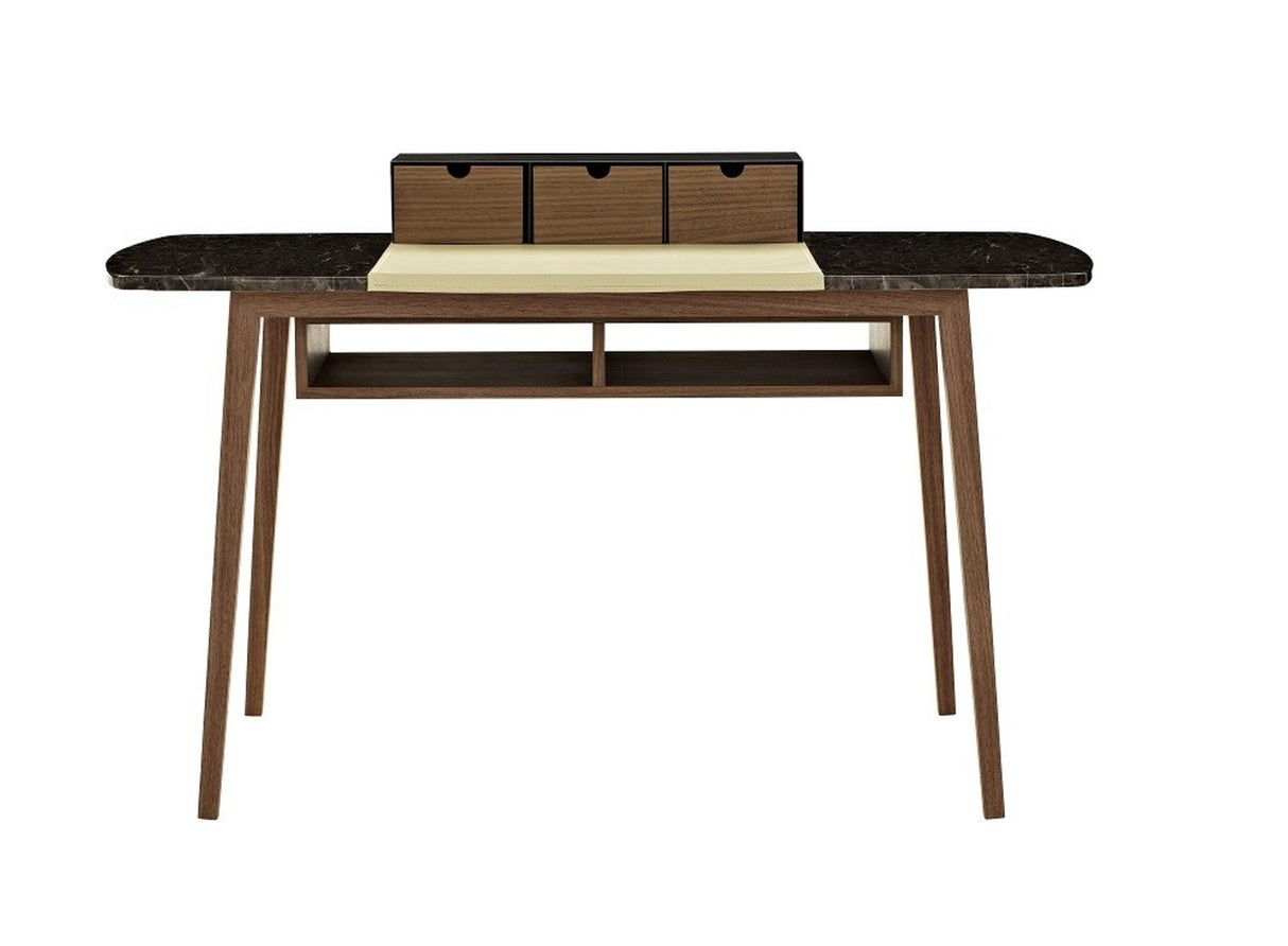 J&M Furniture Dana Modern Office Desk in Walnut Veneer