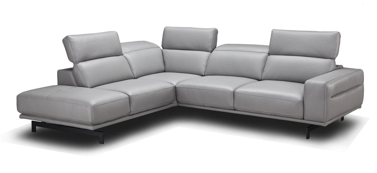 J&M Furniture Davenport Left Hand Facing Chaise Sectional in Light Grey
