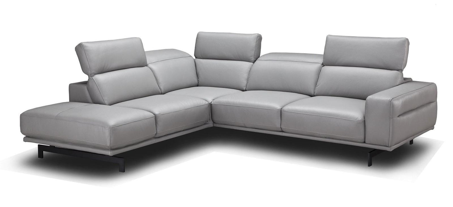 J&M Furniture Davenport Left Hand Facing Chaise Sectional in Light Grey image