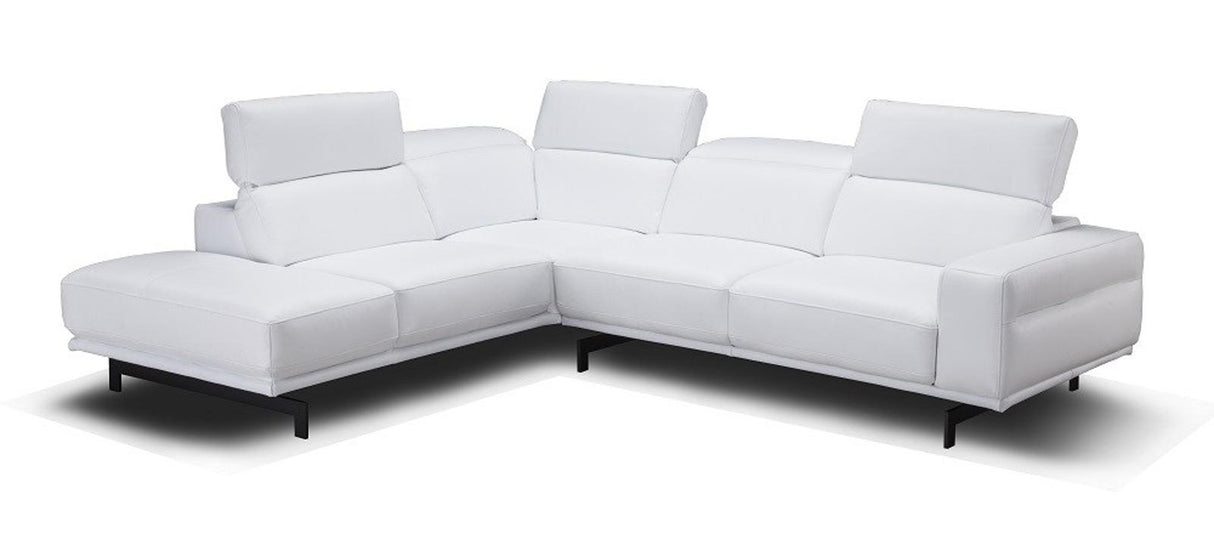 J&M Furniture Davenport Left Hand Facing Chaise Sectional in Snow White
