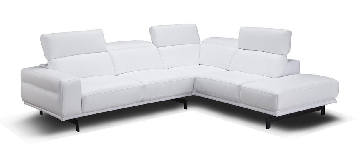 J&M Furniture Davenport Right Hand Facing Chaise Sectional in Snow White