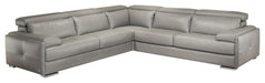 J&M Furniture Gary Italian Leather Sectional in Ash Gray image