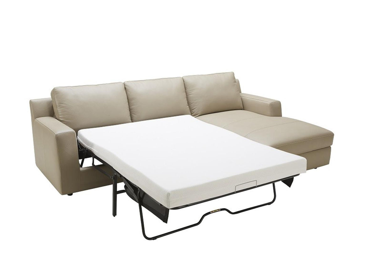 J&M Furniture Jenny Right Hand Facing Chaise Sectional Sleeper in Beige