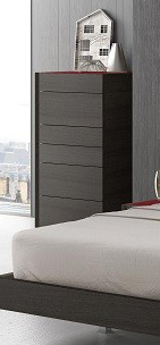 J&M Furniture Lagos Chest in Red Gloss & Wenge