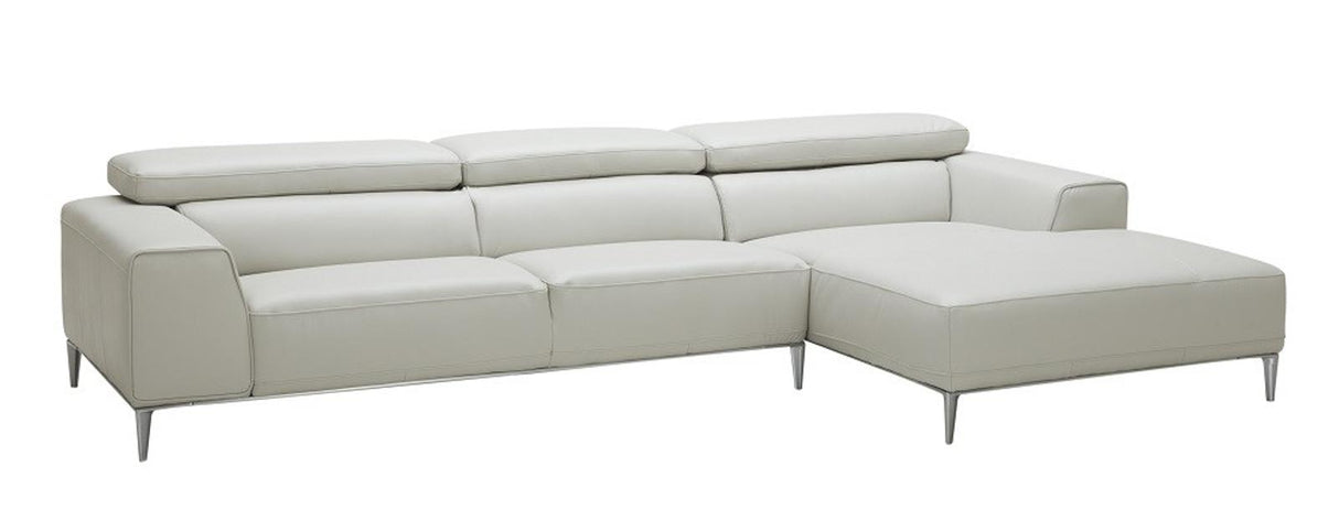 J&M Furniture LeCoultre Right Hand Facing Chaise Sectional in Light Grey