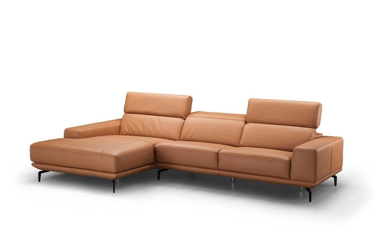 J&M Furniture Lima Left Hand Facing Chaise Sectional in Peru Orange