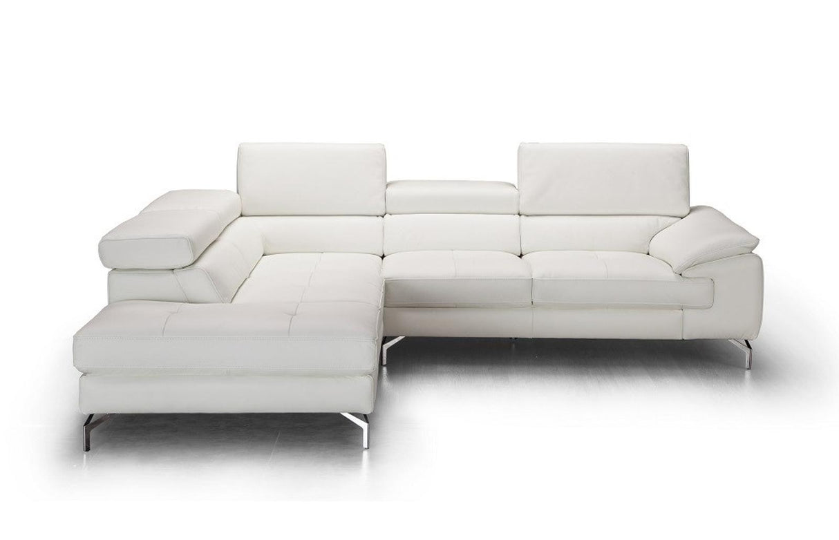 J&M Furniture Nila Left Hand Facing Chaise Sectional in White
