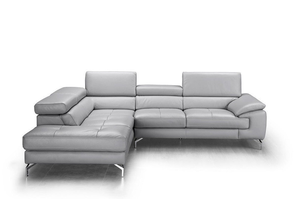 J&M Furniture Olivia Left Hand Facing Chaise Sectional in Light Grey