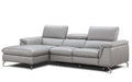 J&M Furniture Serena Premium Leather Sectional in Left Hand Facing Chaise in Light Grey image