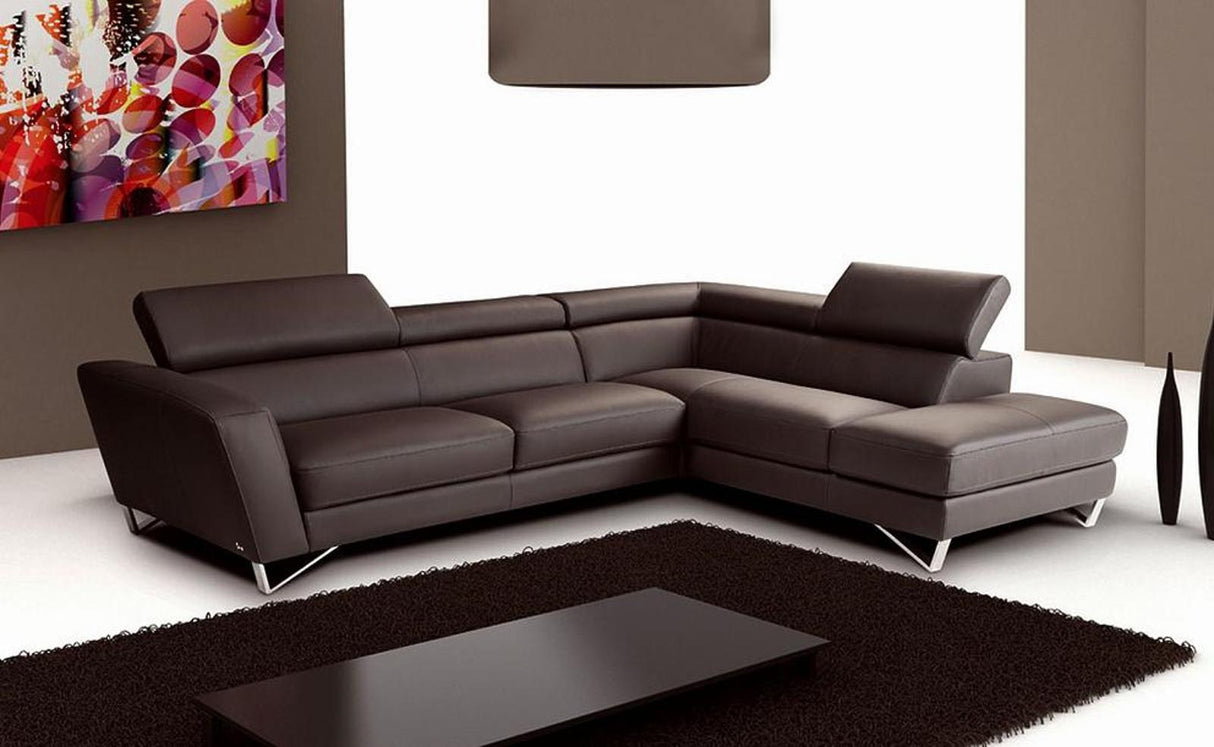 J&M Furniture Sparta Right Hand Facing Chaise Sectional in Chocolate