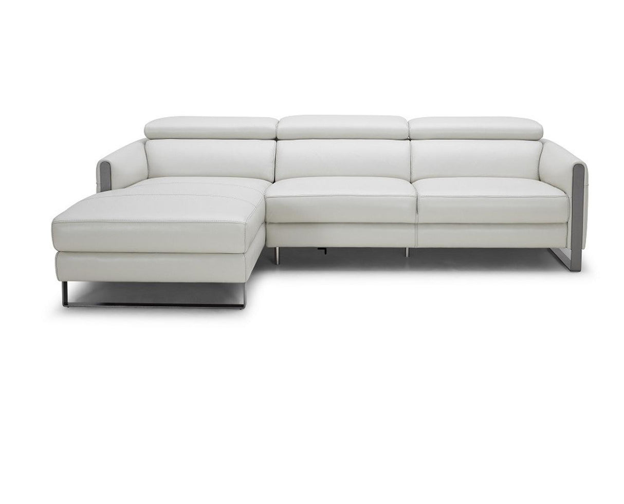 J&M Furniture Vella Left Hand Facing Chaise Sectional in Light Grey