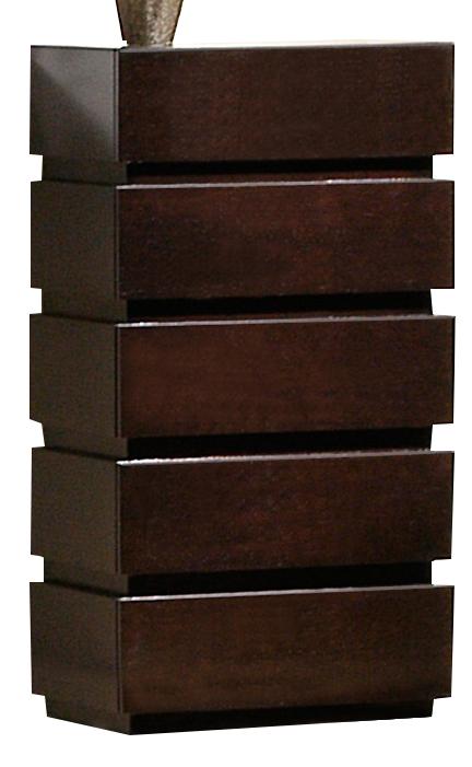 J&M Knotch 5-Drawer Chest in Expresso