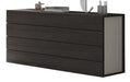 J&M Maia 4 Drawer Dresser in Light Grey and Wenge image