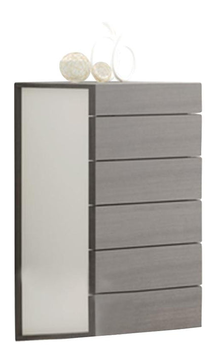 J&M Maia 6 Drawer Chest in Light Grey and Wenge image