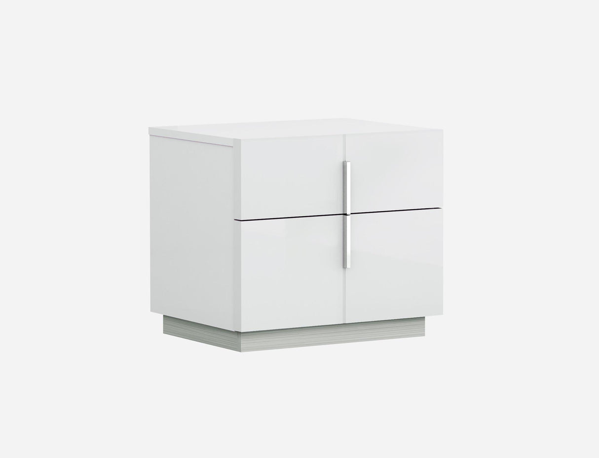 J&M Oslo 2 Drawer Nightstand in White