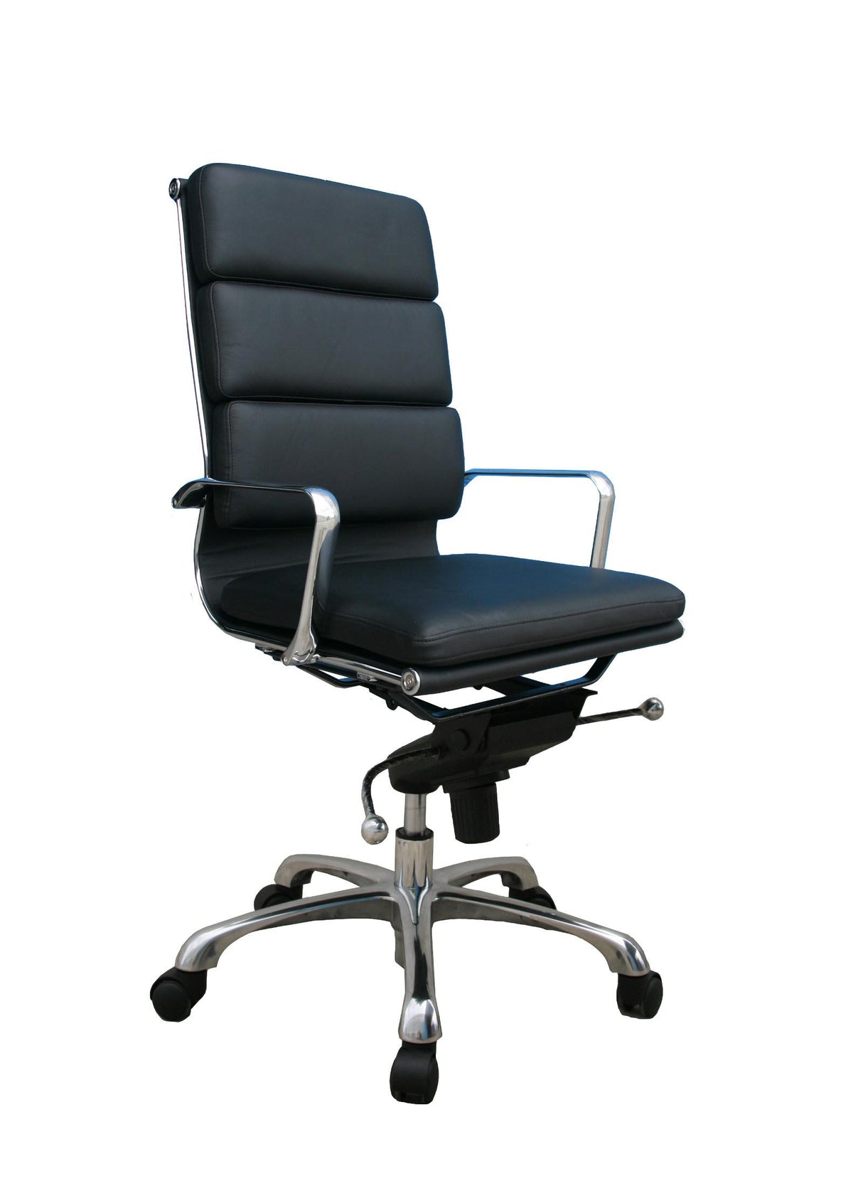 J&M Plush Black High Back Office Chair
