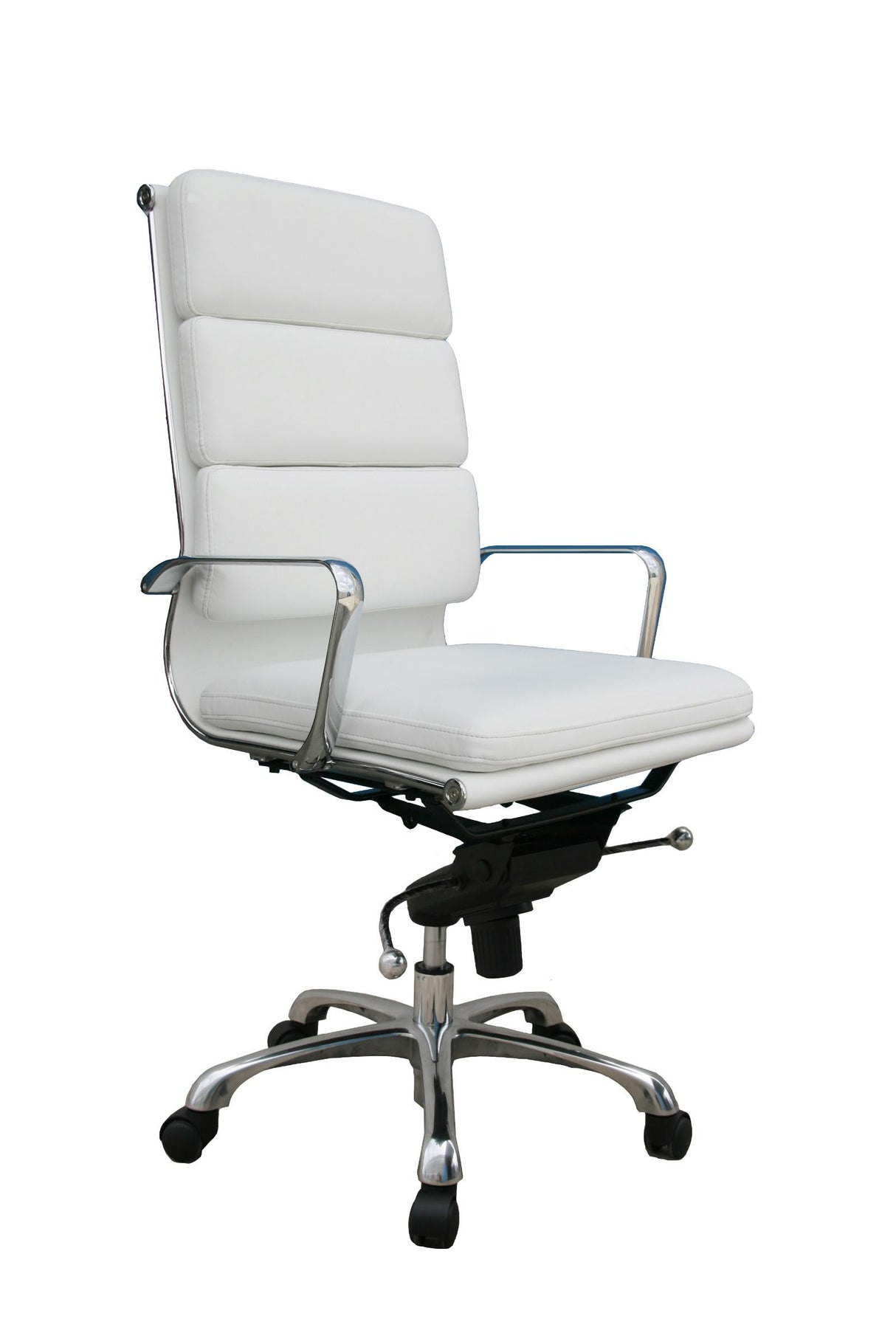 J&M Plush White High Back Office Chair
