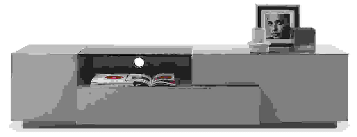 J&M TV015 TV Stand in Grey High Gloss