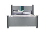 Logan Silver Bed With Led And Speakers