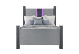 Logan Silver Bed With Led And Speakers