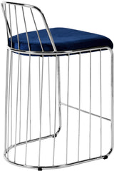 Gio Navy Velvet Stool
