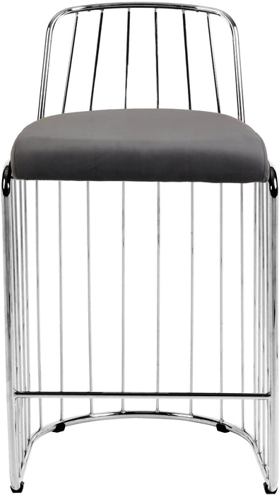 Gio Grey Velvet Stool