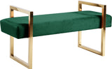 Olivia Green Velvet Bench