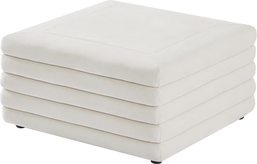 Lorenzo Cream Velvet Ottoman image