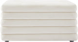 Lorenzo Cream Velvet Ottoman