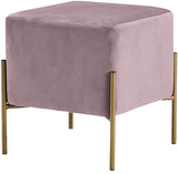 Isla Pink Velvet Ottoman/Stool