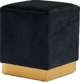 Jax Black Velvet Ottoman/Stool