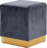 Jax Grey Velvet Ottoman/Stool